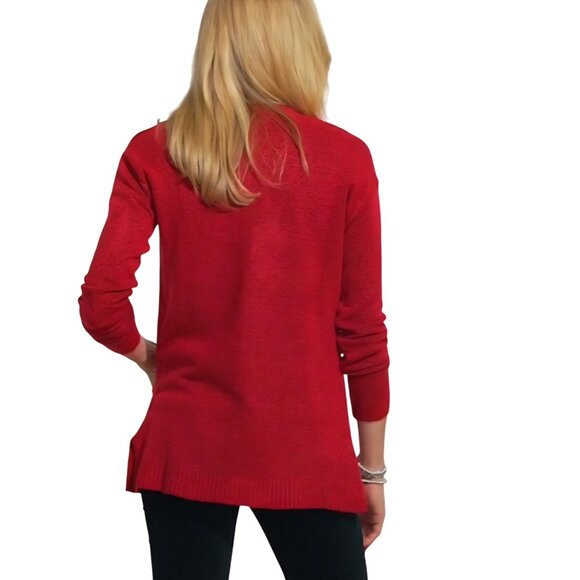Talbots NWOT Jewel Button Cardigan V Neck Red Pockets Size Lp - Picture 4 of 10